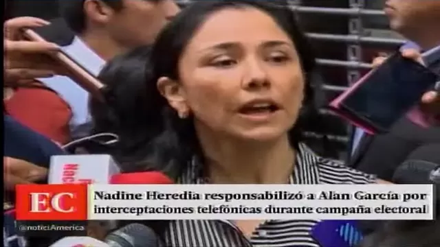Nadine Heredia arremete contra Alan Garc&iacute;a. Am&eacute;rica Noticias.