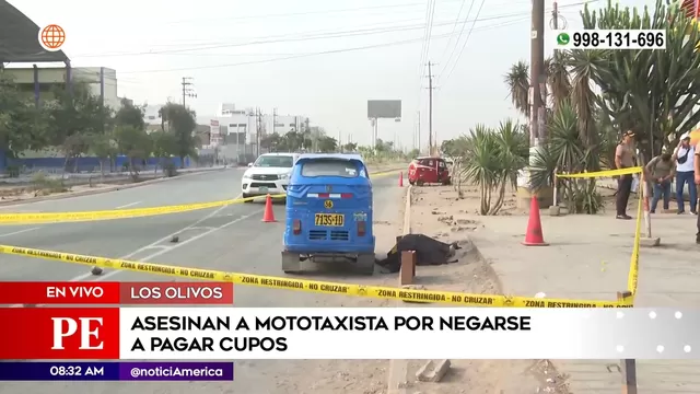 Los Olivos: Asesinan a mototaxista por negarse a pagar cupos