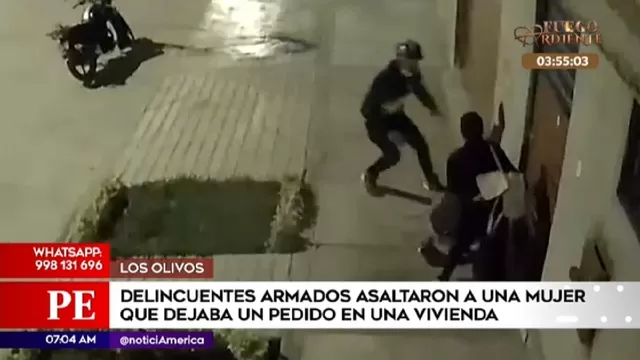 Los Olivos: Cámara de seguridad captó asalto a mujer que dejaba pedido en una vivienda