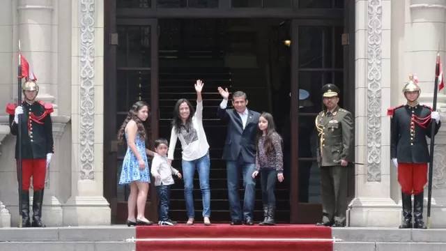 Ollanta Humala, presidente de la República, y su familia. Foto: Andina