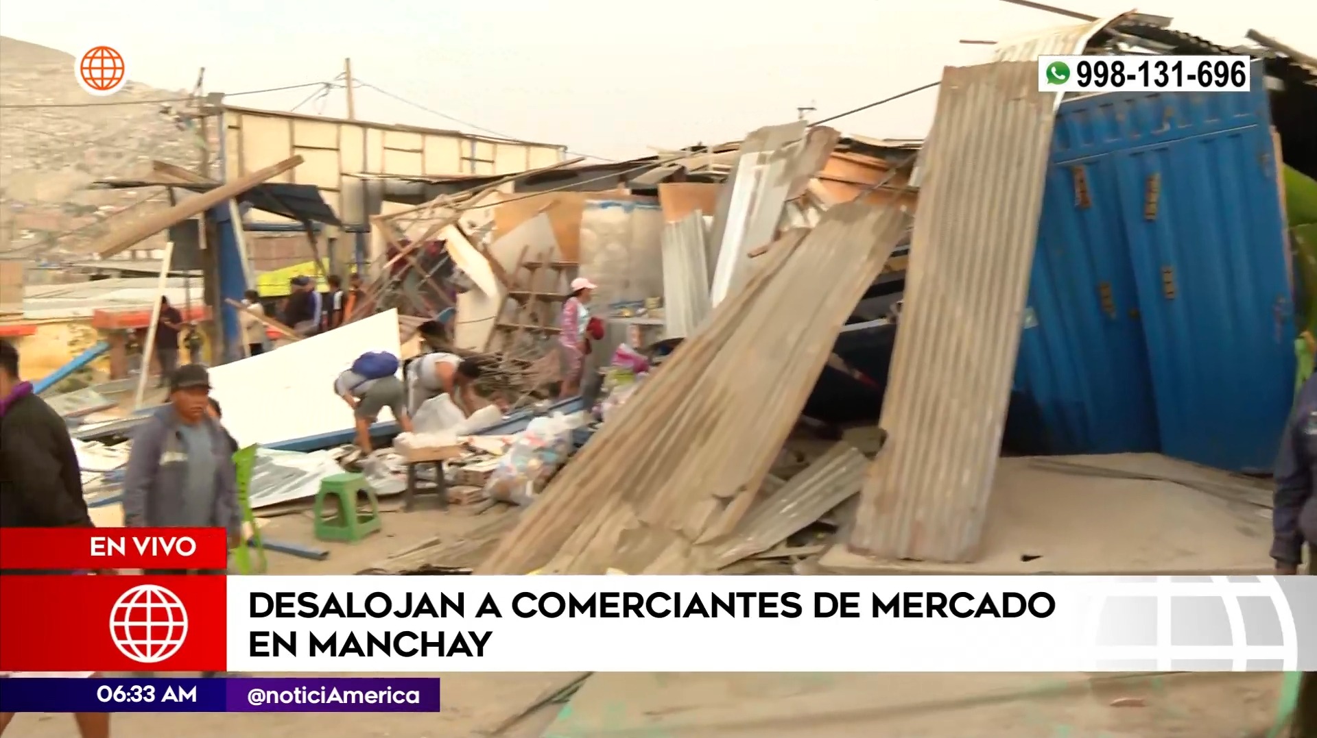 Desalojo en Manchay. Foto: América Noticias