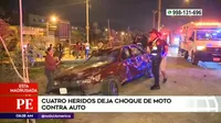 Panamericana Norte: Cuatro heridos tras choque de moto contra auto