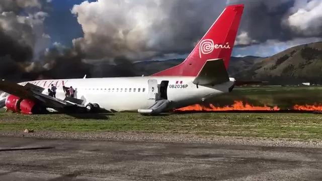 Avión se incendió en Jauja. Foto: América Noticias