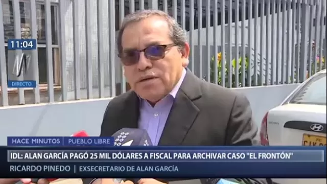 Pinedo: "Nadie en vida sindicó a Alan García de haber recibido dinero"