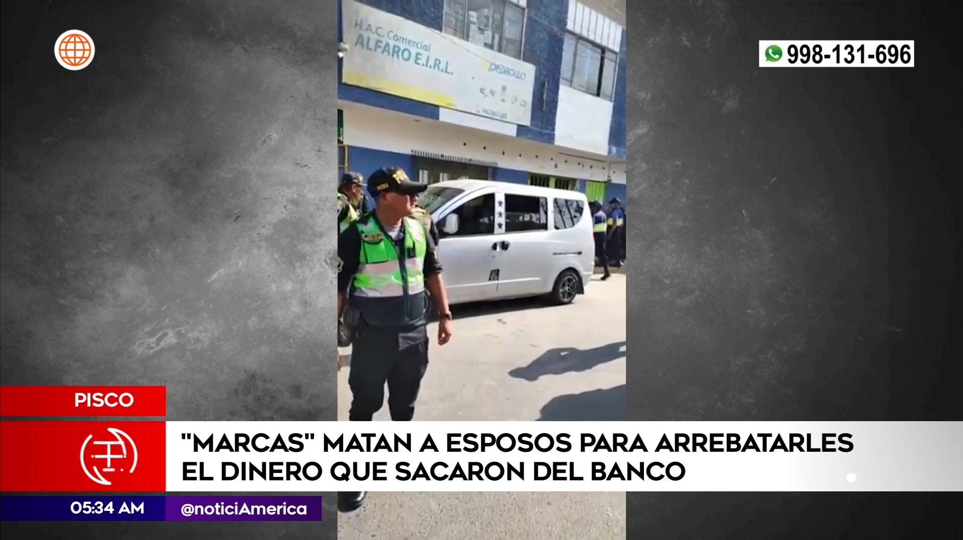 Asesinato y asalto en Pisco. Foto: América Noticias
