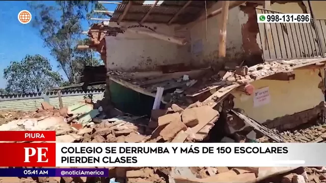 Piura: Más de 150 escolares pierden clases tras derrumbe de colegio
