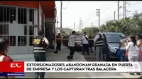 Policía captura a extorsionadores que dejaron una granada en puerta de empresa