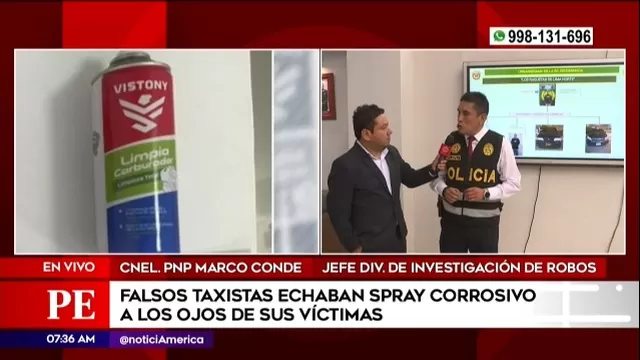 Policía detalló cómo operan falsos taxistas que echan spray corrosivo a ojos de pasajeros