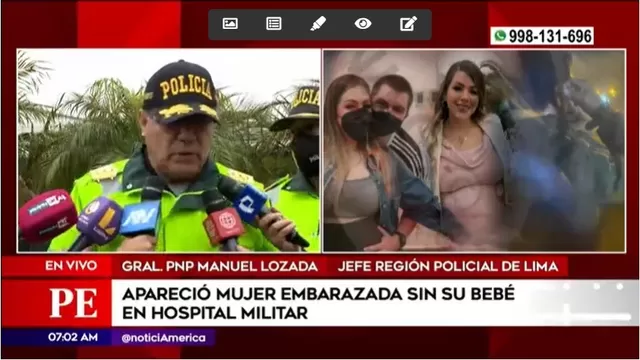 Policía precisó que Gabriela Sevilla apareció sin su bebé en Hospital Militar