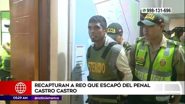Policía recapturó a reo que escapó del penal Castro Castro