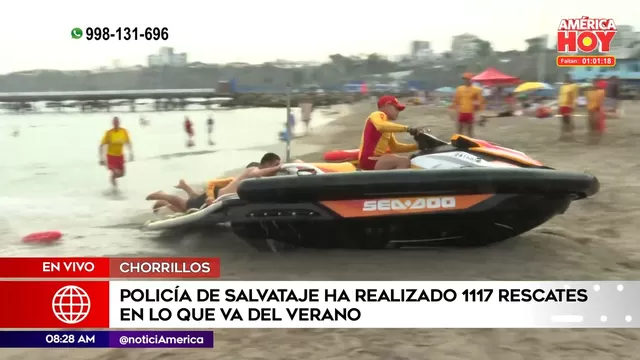 Policía de Salvataje realizó más de mil rescates en playas en lo que va del verano