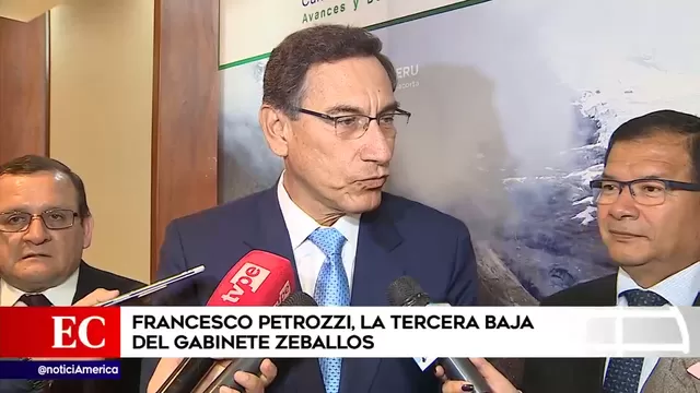 Vizcarra: "El ministro Petrozzi presentó su carta de renuncia y se aceptó"