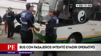 Pueblo Libre: Bus con pasajeros intentó evadir operativo
