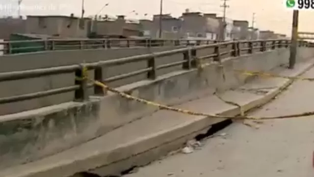 Puente del by pass de ingreso a Huachipa presenta daños e impide el tránsito vehicular
