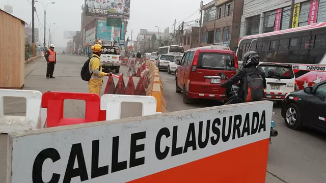 Tramo de Carretera Central está cerrada por obras de Línea 2 del Metro de Lima. Foto: El Comercio