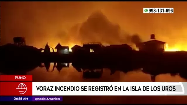 Puno: Voraz incendio se registró en la isla de los Uros