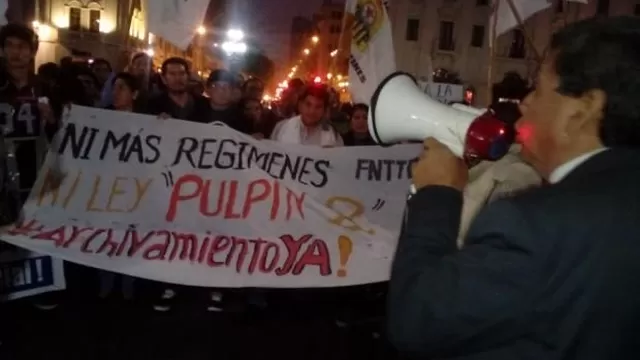 Marcha contra ley pulpín 2.0. Foto: El Comercio