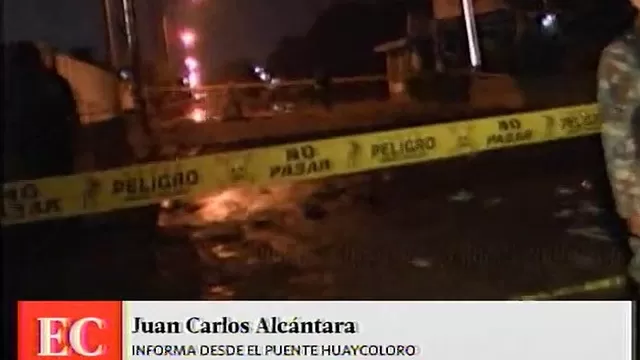 Río Huaycoloro: personal del Ejército acordonó el puente