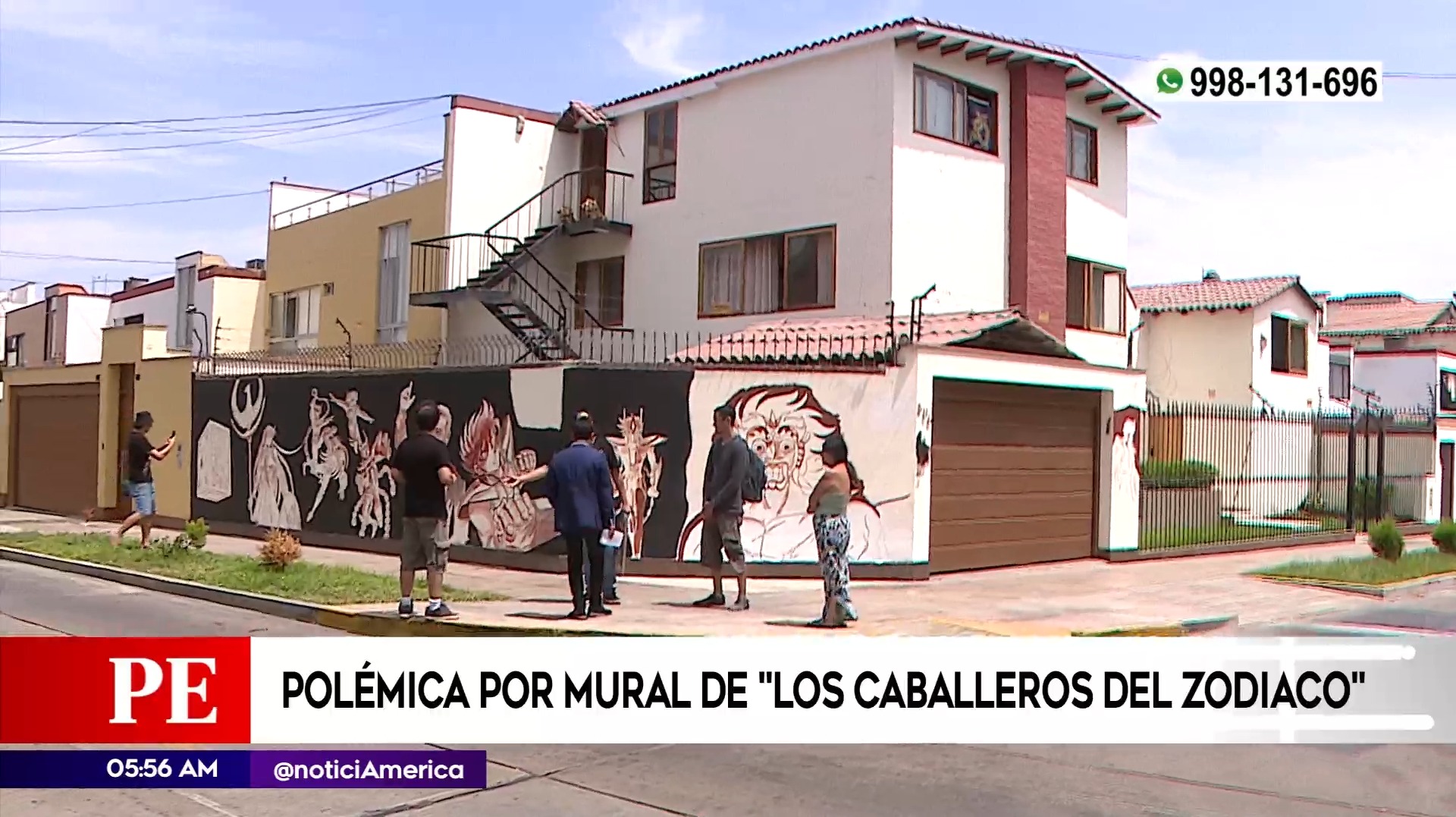 Polémica por mural de Los Caballeros del Zodiaco en San Borja. Foto: América Noticias