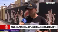 San Borja: Imponen papeleta a vecino que pintó mural de Los Caballeros del Zodiaco en su casa