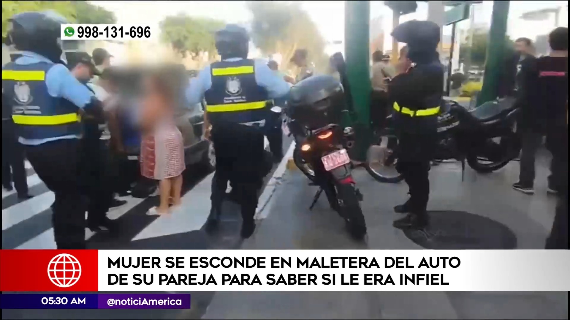Mujer se escondió en maletera de un auto en San Isidro. Foto: América Noticias