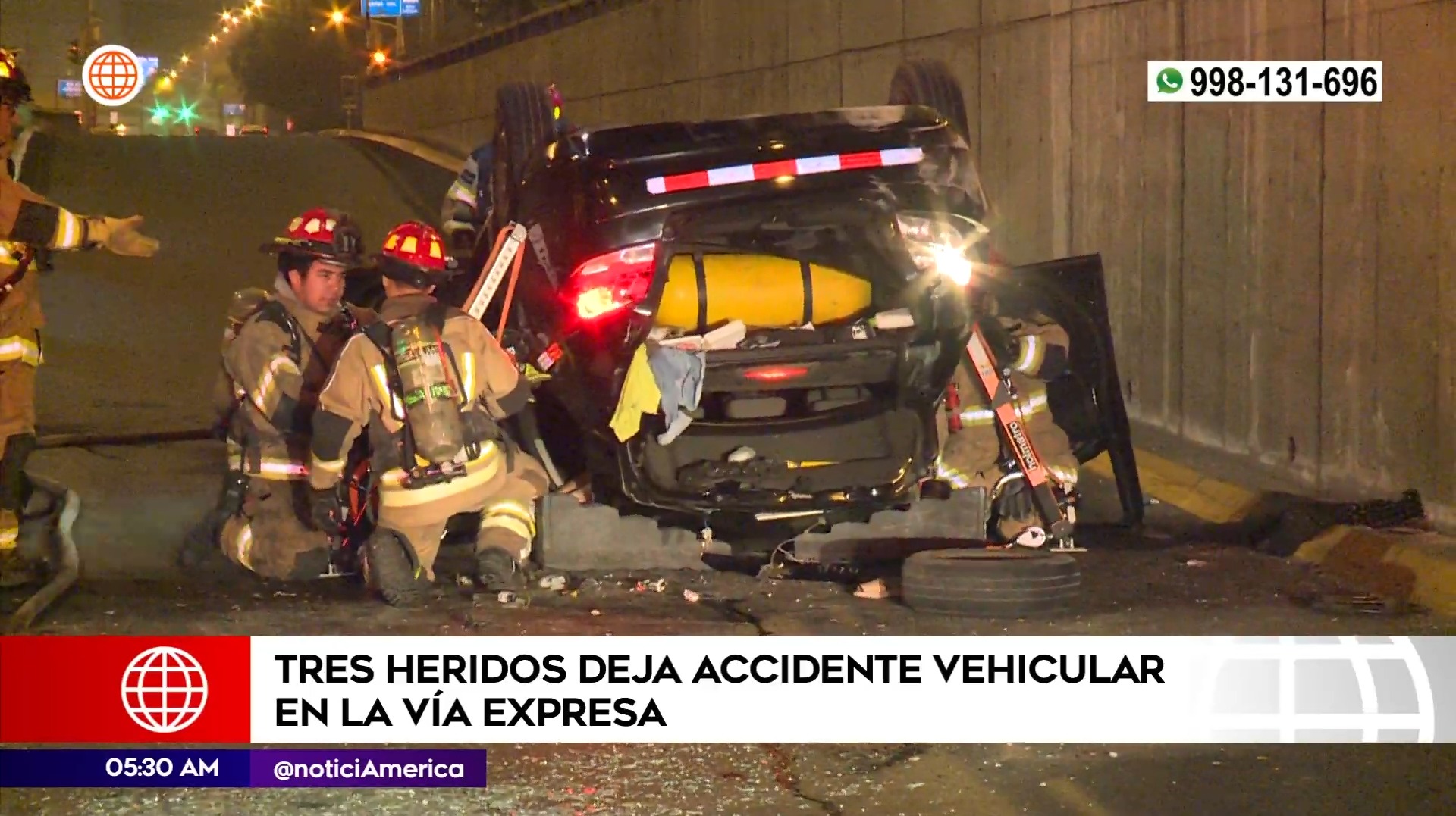 Accidente de tránsito en Vía Expresa Javier Prado. Foto: América Noticias