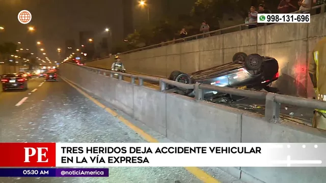 San Isidro: Tres heridos tras accidente de tránsito en Vía Expresa Javier Prado