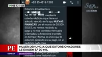 San Juan de Lurigancho: Mujer denunció que extorsionadores le exigen 20 mil soles