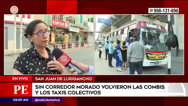 San Juan de Lurigancho: Sin Corredor Morado volvieron las combis y los taxis colectivos