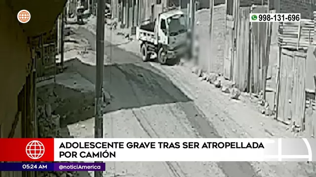 San Juan de Miraflores: Adolescente en UCI tras ser atropellada por camión