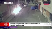 San Juan de Miraflores: Extorsionadores intentaron quemar varios vehículos