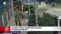 San Juan de Miraflores: Ladrón trepó pared para robar en departamento