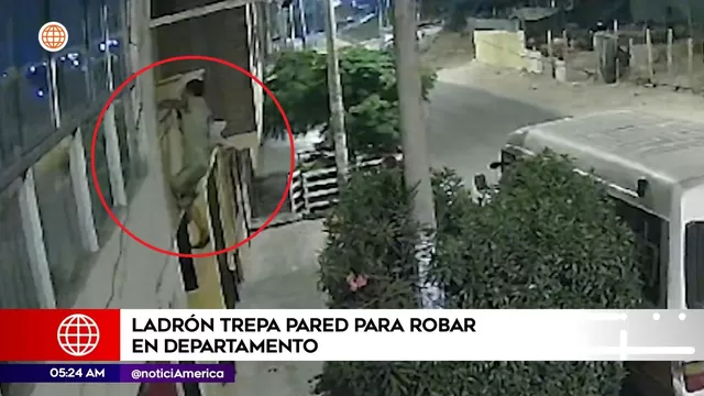 San Juan de Miraflores: Ladrón trepó pared para robar en departamento