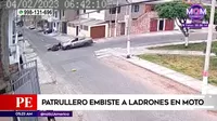 San Juan de Miraflores: Patrullero embistió a ladrones en moto