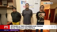 San Juan de Miraflores: Policía capturó a hombres que portaban una pistola en su vehículo
