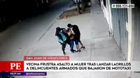 San Juan de Miraflores: Vecina lanzó ladrillos a delincuentes y frustró robo a una mujer