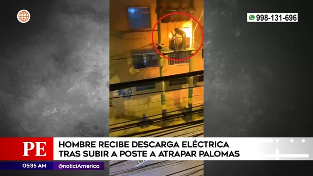 San Martín de Porres: Hombre recibió descarga eléctrica tras subir a poste para atrapar palomas
