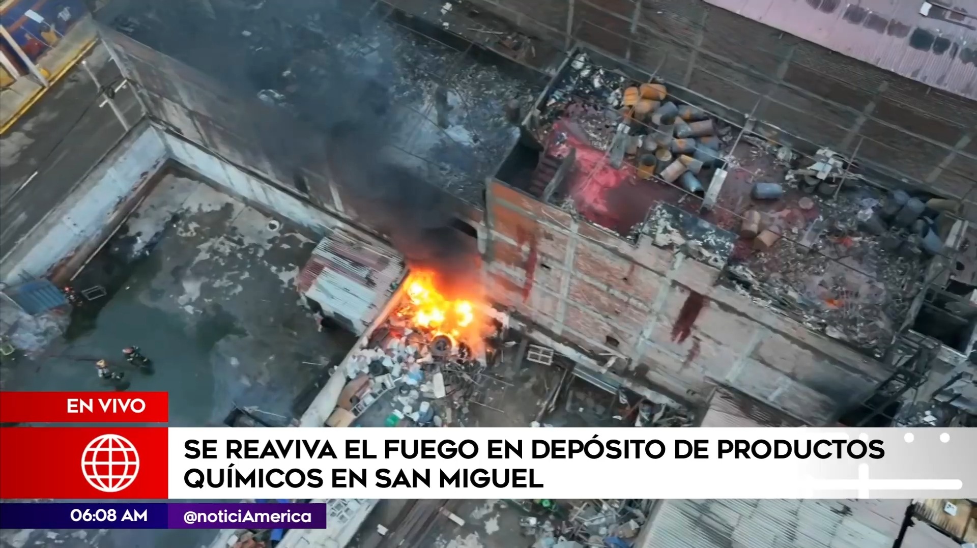 Incendio en San Miguel. Foto: América Noticias