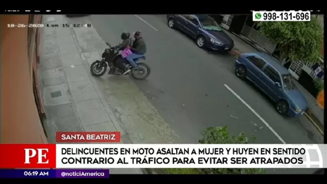 Santa Beatriz: Delincuentes en moto asaltaron a mujer
