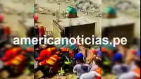 Santa Eulalia: volquete cayó sobre una vivienda y dejó a chofer atrapado