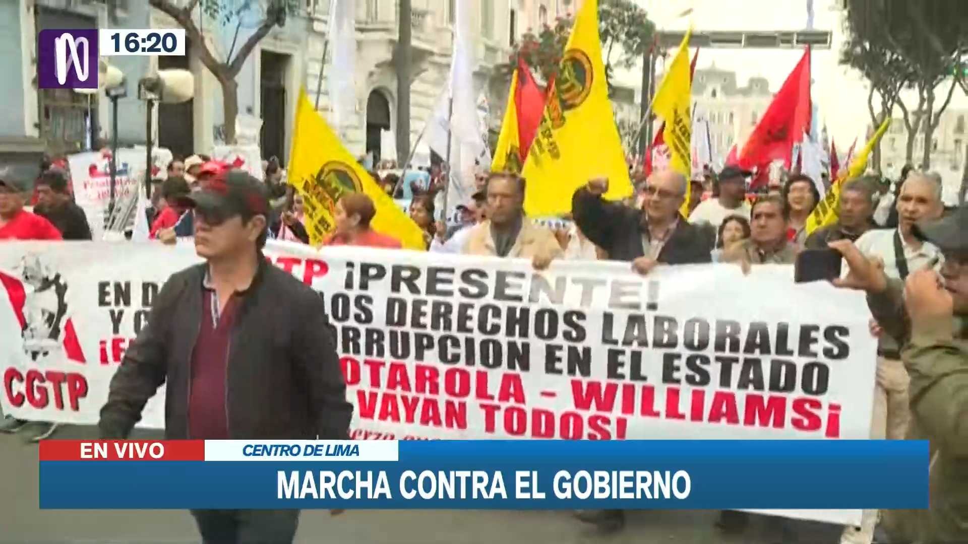 Foto: CGTP encabezó la manifestación desde la plaza Dos de Mayo - Canal N