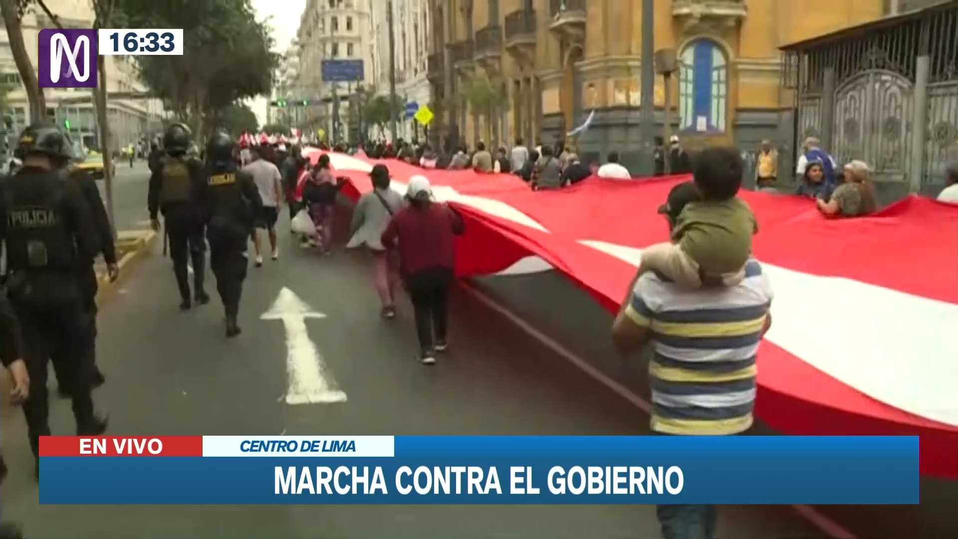 Gremios y asociaciones también acudieron a la marcha en el Centro de Lima - Foto Canal N
