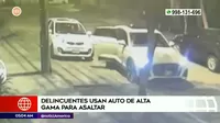 Surco: Delincuentes usan auto de alta gama para asaltar