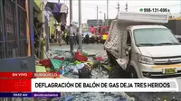 Surquillo: Deflagración de balón de gas dejó tres heridos
