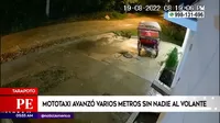 Tarapoto: mototaxi avanzó varios metros sin nadie al volante