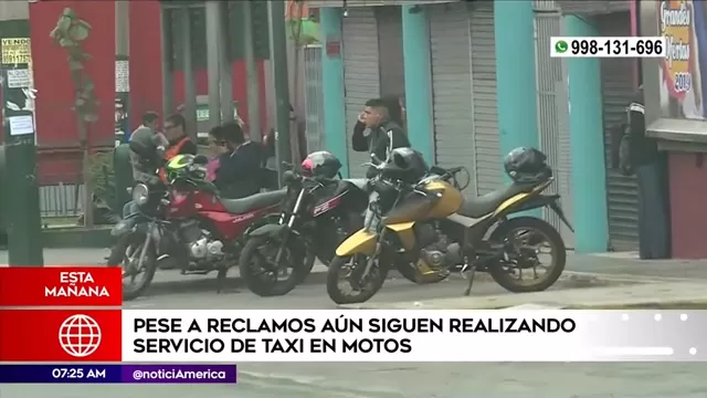 Taxi en moto: conductores continúan operando en la avenida Aviación