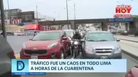 Tráfico fue un caos en todo Lima a horas de la cuarentena 