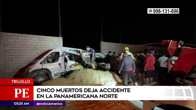 Trujillo: Cinco muertos dejó accidente de tránsito en la Panamericana Norte