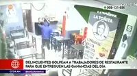 Trujillo: Delincuentes golpean trabajadores de restaurante