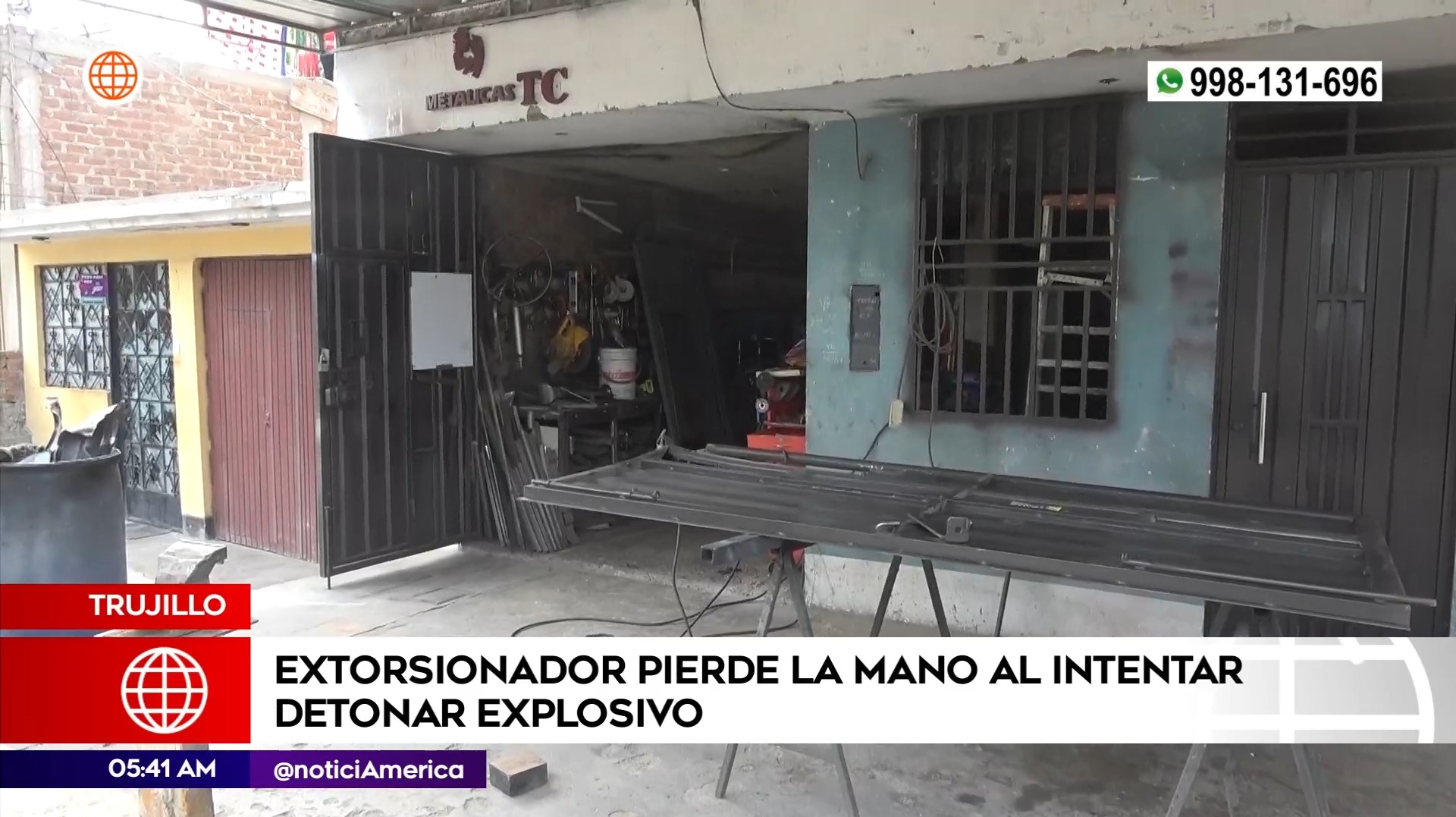 Extorsionador perdió la mano al manipular explosivo en Trujillo. Foto: América Noticias
